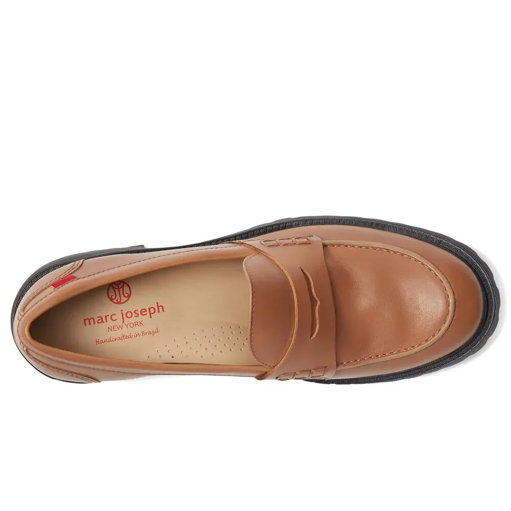 MARC JOSEPH NEW YORK CAMDEN STREET -LOAFERS FOR WOMEN-TAN BURNISHED NAPPA 9.5 M